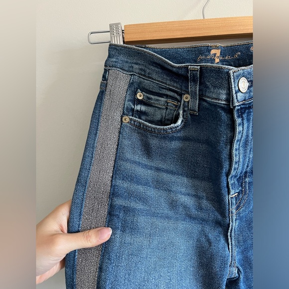 7 For All Mankind Denim - 7 FOR ALL MANKIND High Waist Ankle Skinny | Shimmer Stripe | Size 24